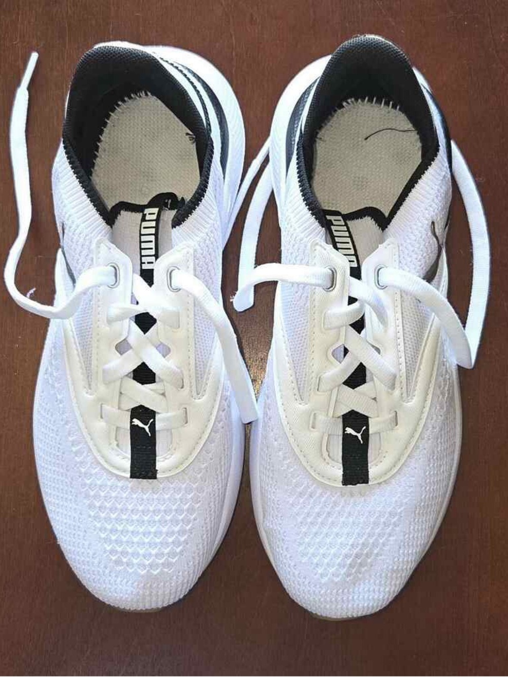 New Puma White and Black Women Athletic Mesh Sneakers